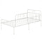 Twin Size Bed Frame with Headboard and Safety Side Guardrails-White