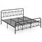 Platform Bed with High Headboard and Snap Lock Metal Slats-King Size