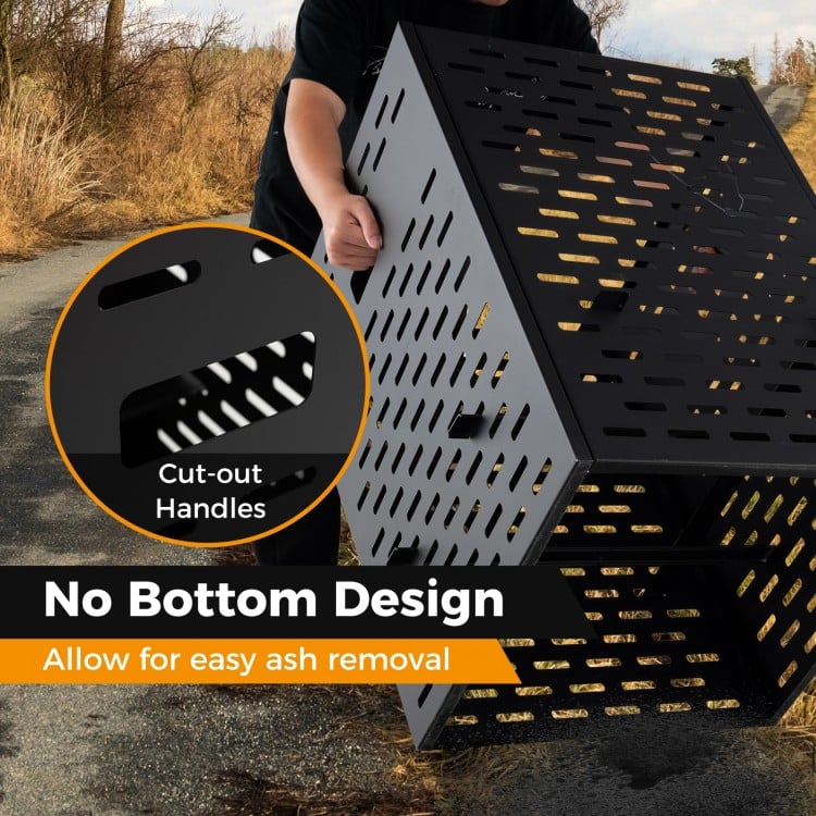 30 Inches Ultra Thick Burn Barrel with Venting Patterns and 4 Cross Braces