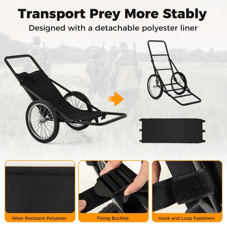 550 LBS Folding Deer Game Cart with Polyester Liner for Hunting