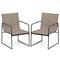 Outdoor Dining Chairs Set of 2 Patio Furniture Chair with Breathable Seat and Backrest-Brown