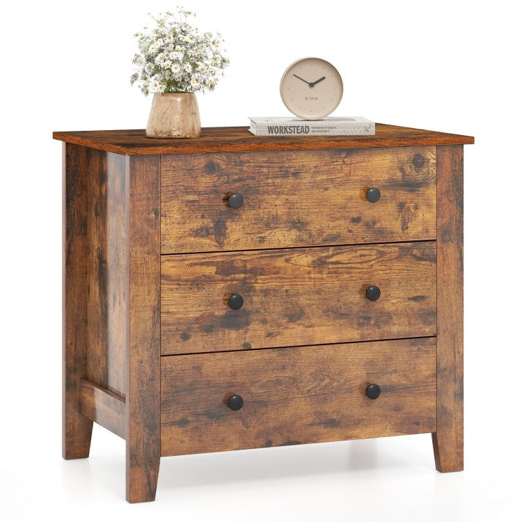 Modern 3-Drawer Dresser Chest with Spacious Storage for Bedroom, Living Room & Entryway