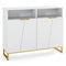 Modern Sideboard Cabinet with 4 Doors and Adjustable Shelves-White