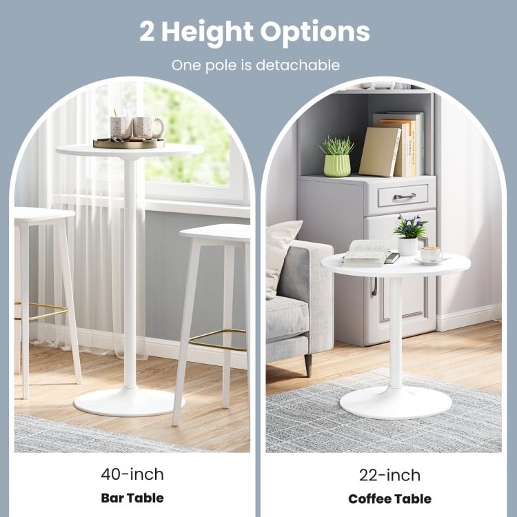 Round Bistro Table 40 Inch Bar Height Tall Coffee Cocktail Table-Set of 1