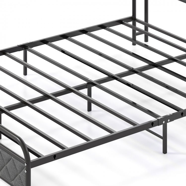 Twin/Full/Queen Size Bed Frame with LED Lights and Charging Station-Queen Size