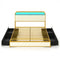 Twin/Full/Queen Size Bed Frame with LED Lights and Charging Station Gold-Queen Size
