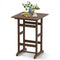 30 Inch Square Bar Table Dining Table with Slatted Tabletop for Poolside-Brown