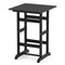30 Inch Square Bar Table Dining Table with Slatted Tabletop for Poolside-Black