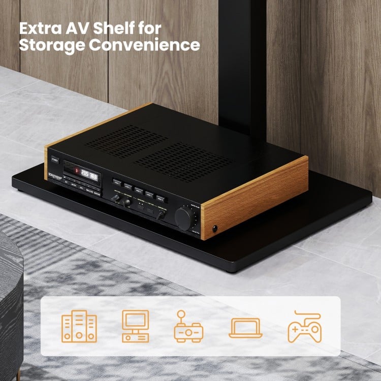 Height Adjustable Floor TV Stand with AV Shelf for 32-70 Inch TVs