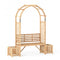 Garden Bench Arbor Arch Wooden Garden Arbor for Climbing Plants-Natural