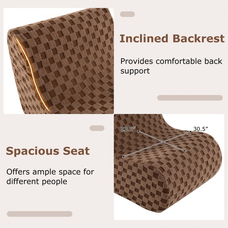 Bean Bag Chair with Ottoman and High Elasticity Sponge-Brown