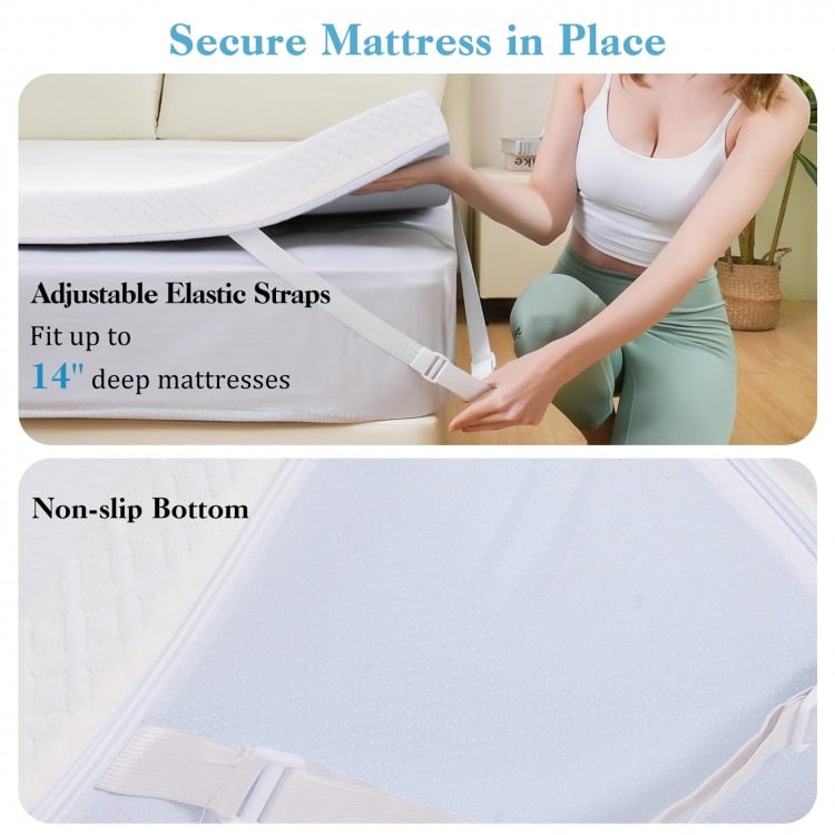 3 Inch Gel-Infused Memory Foam Mattress Topper with Removable Cover-King Size