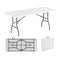 6 ft Portable Folding Table 350 LBS Fold-in-Half Table with HDPE Tabletop-White