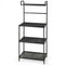 4-Tier Kitchen Microwave Storage Rack with Metal Shelves-Black