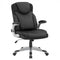 Ergonomic Office PU Leather Executive Chair with Flip-up Armrests and Rocking Function-Black