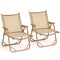 Folding Camp Chairs Set of 2 Lightweight Beach Chairs-Beige