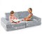 8 Pieces Modular Kids Play Couch Glow in the Dark Toddler Sectional Sofa-Gray