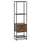 5-Tier Narrow Bookcase with 4 Open Shelves and Storage Drawer-Rustic Brown