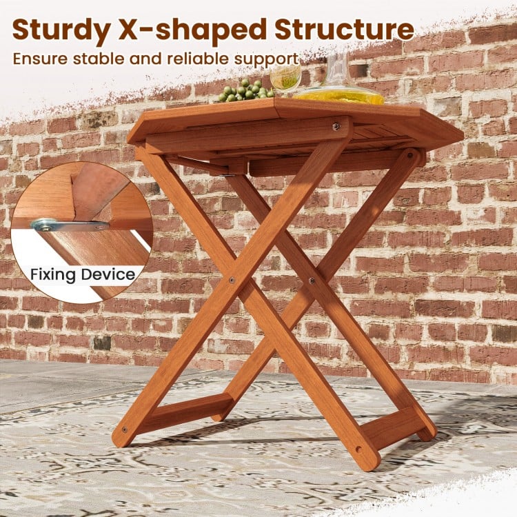 Octagon Folding Patio Table with 2 Inches Umbrella Hole