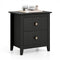 Modern Nightstand with 2 Drawers for Small Spaces-Black