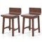 Swivel Dining Chair Set of 2 with Low Back and Curved Seat-Walnut