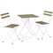 3 Piece Patio Acacia Wood Bistro Set with Slatted Seat and Tabletop-Gray
