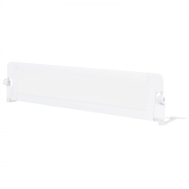 71-Inch Foldable Bed Rail Swing Down Baby Bed Guard Rail with Adjustable Safety Strap-White