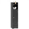 Slim Bathroom Cabinet Corner with 1 Door and Adjustable Shelves-Black