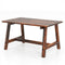 Solid Wood Patio Table with Slatted Tabletop for Garden Lawn Porch Balcony Poolside Living Room-Brown