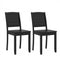 Wood Dining Chair Set of 2 Armless Kitchen Chairs with Rubber Wood Legs-Black