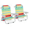 Foldable Backpack Beach Chair with Cup Holder and Storage Pockets Set of 2-Multicolor