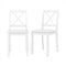 Wood Dining Chair Set of 2 with Rubber Wood Legs and Curved Backrest-White