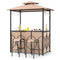 6.5 x 4 x 8 FT Grill Gazebo Set with 2 Bar Stools and Bar Table-Brown