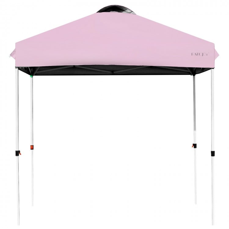 6.6 x 6.6 Feet Outdoor Pop-up Canopy Tent with Roller Bag-Pink