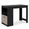 48 Inch Bar Table with Storage Cabinet and Wine Rack-Black