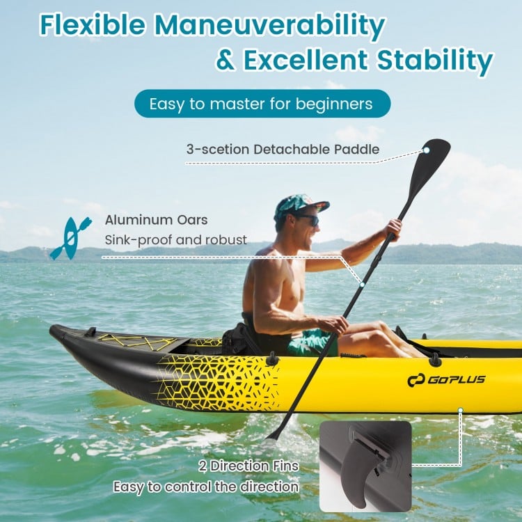 Inflatable 2-person Kayak Set with Aluminium Oars and Repair Kit