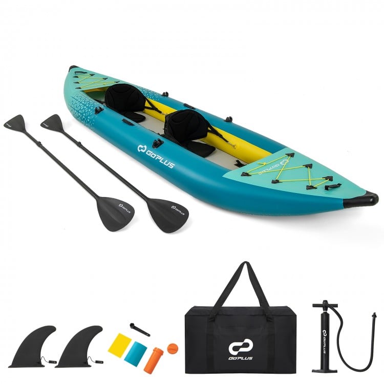 Inflatable 2-person Kayak Set with Aluminium Oars and Repair Kit
