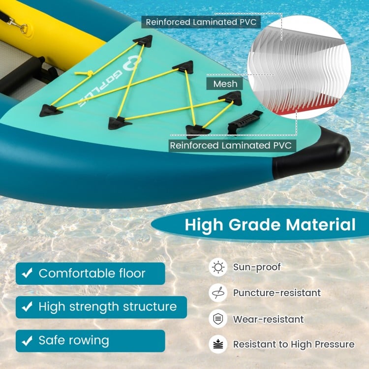 Inflatable 2-person Kayak Set with Aluminium Oars and Repair Kit