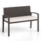 Wicker 2-Seat Bench with Soft Seat Cushion and Metal Frame-White