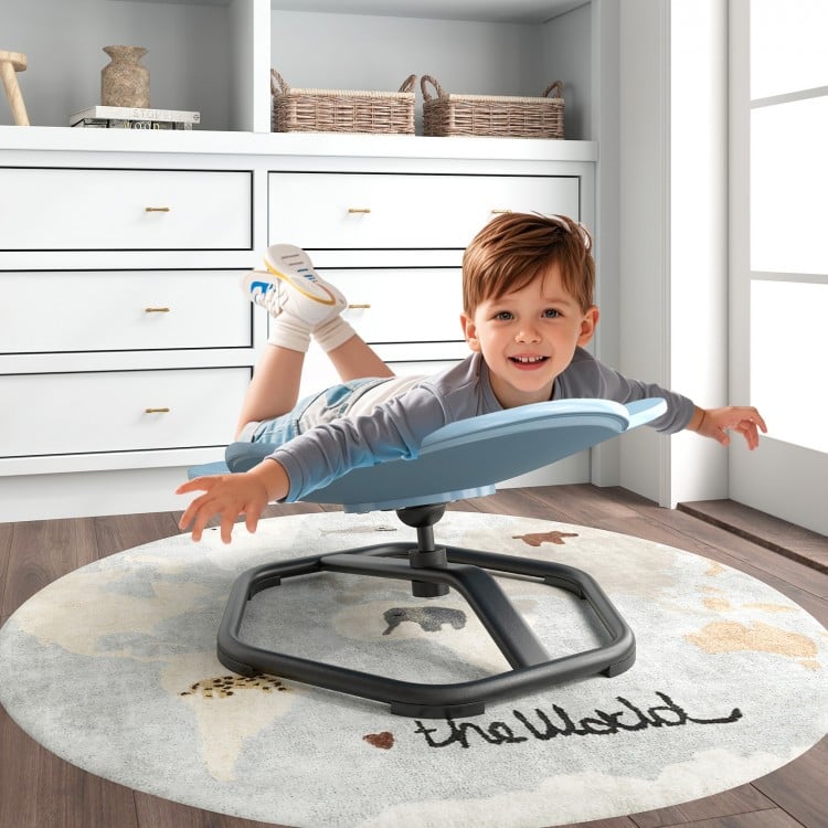 Kids Sensory Swivel Chair Elephant Petal 360° Spinning Chair-Blue