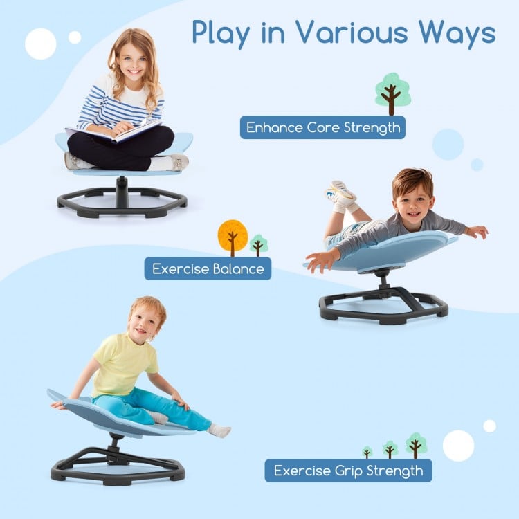 Kids Sensory Swivel Chair Elephant Petal 360° Spinning Chair-Blue
