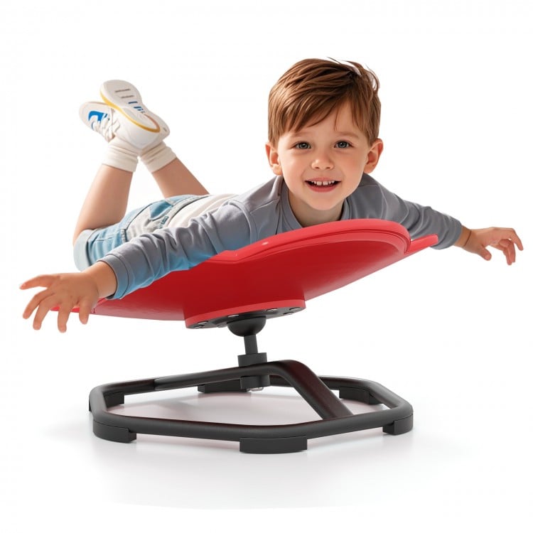 Kids Sensory Swivel Chair Elephant Petal 360° Spinning Chair-Red
