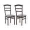 Wooden Dining Chair Set of 2 Linen Fabric Upholstered Kitchen Chairs Farmhouse Side Accent Chairs