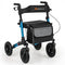Folding Rollator Walker for Seniors with Seat for All Terrain-Navy