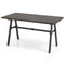 Outdoor Dining Tale for 6 with 1.93 Inch Umbrella Hole for Garden-Dark Brown