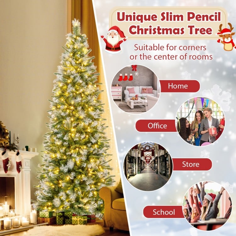 6/7.5/9 FT Artificial Christmas Tree with Warm-White LED Lights-M