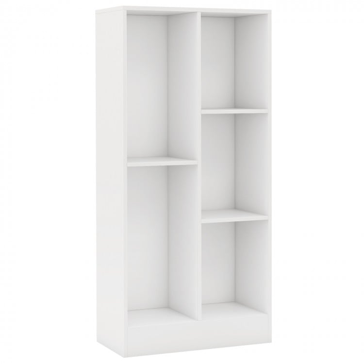 41 Inches 5-Cube Floor Bookcase with 2 Anti-Tipping Kits-White