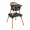4-in-1 Baby Convertible Toddler Table Chair Set with PU Cushion-Brown