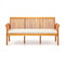 62.5 Inches Patio 3-Seat Wood Bench with Soft Seat Cushions-White