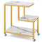 G-shaped Side Table 3-Tier Mobile End Table with Open Shelves-White